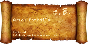 Anton Borbás névjegykártya